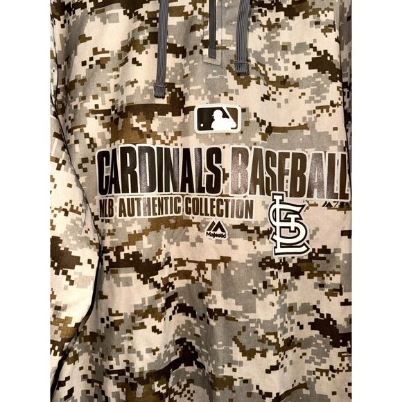 St Louis Cardinals MLB Majestic Authentic Collection Camo Hoodie XL - Picture 2 of 8